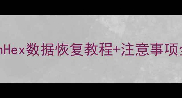 图片 电脑数据丢失怎么恢复？WinHex数据恢复教程+注意事项全攻略（附详细操作步骤）2