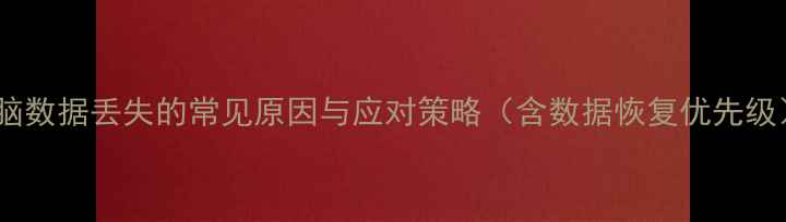 图片 电脑数据丢失的常见原因与应对策略（含数据恢复优先级）1
