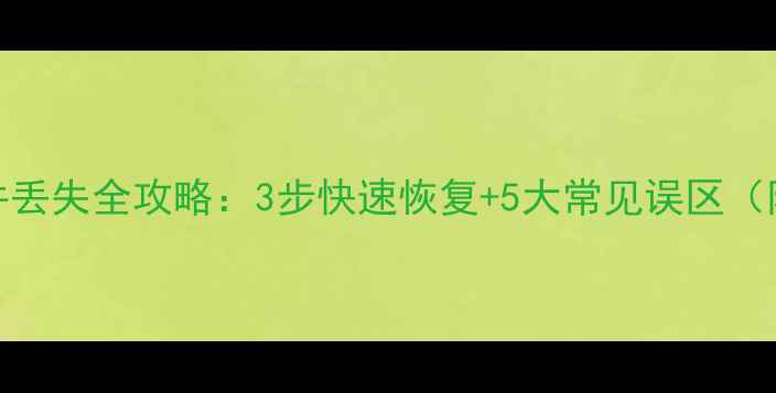 图片 电脑数据台账文件丢失全攻略：3步快速恢复+5大常见误区（附专业工具推荐）