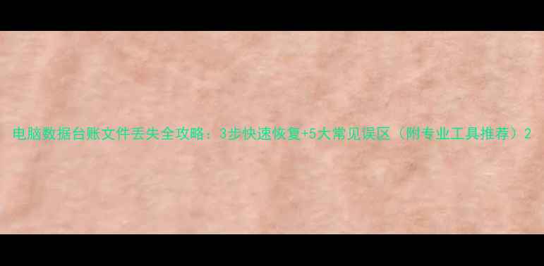 图片 电脑数据台账文件丢失全攻略：3步快速恢复+5大常见误区（附专业工具推荐）2