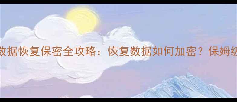 图片 电脑数据恢复保密全攻略：恢复数据如何加密？保姆级指南
