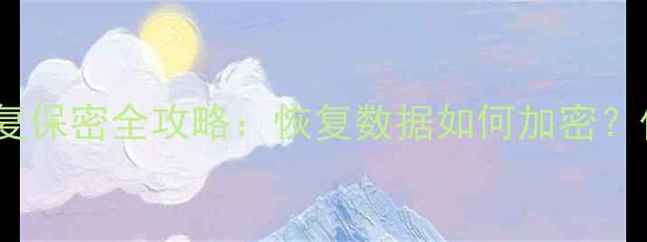 图片 电脑数据恢复保密全攻略：恢复数据如何加密？保姆级指南1