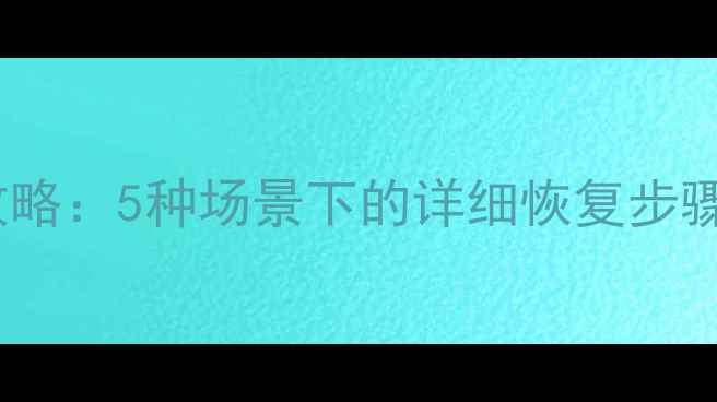 图片 电脑数据恢复全攻略：5种场景下的详细恢复步骤与专业工具推荐2