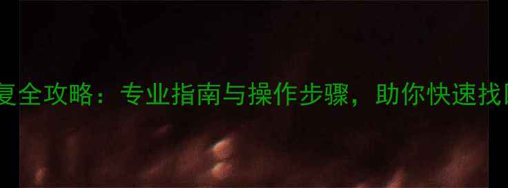 图片 电脑数据恢复全攻略：专业指南与操作步骤，助你快速找回重要文件1