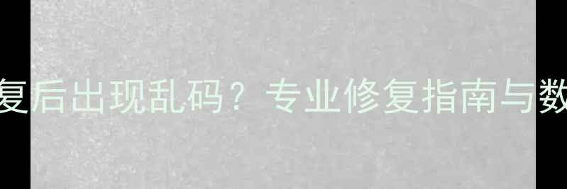 电脑数据恢复后出现乱码专业修复指南与数据拯救方案