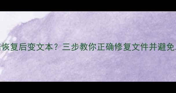 图片 电脑数据恢复后变文本？三步教你正确修复文件并避免二次损失