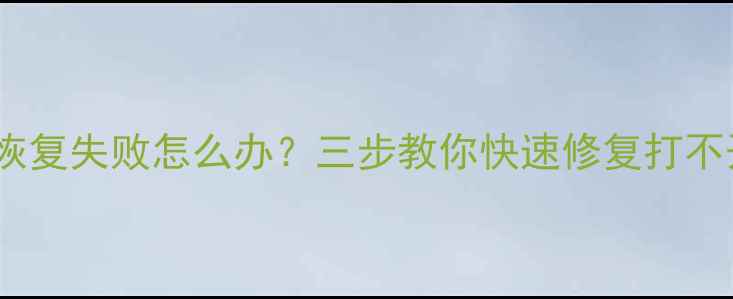 图片 电脑数据恢复失败怎么办？三步教你快速修复打不开的文件1