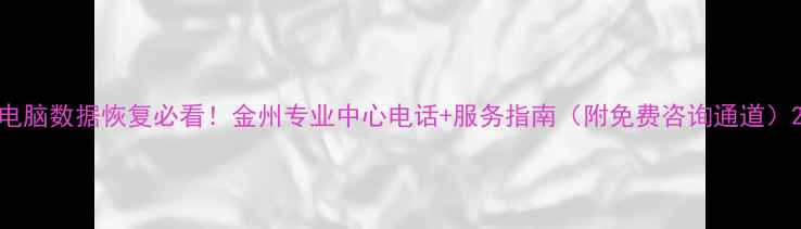 图片 电脑数据恢复必看！金州专业中心电话+服务指南（附免费咨询通道）2