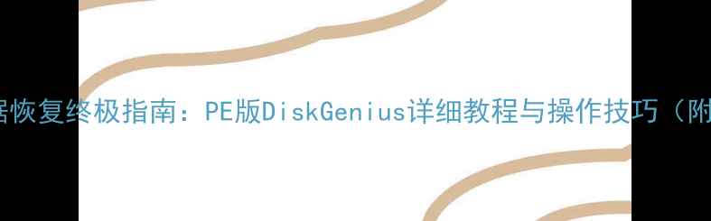 图片 电脑数据恢复终极指南：PE版DiskGenius详细教程与操作技巧（附案例）2