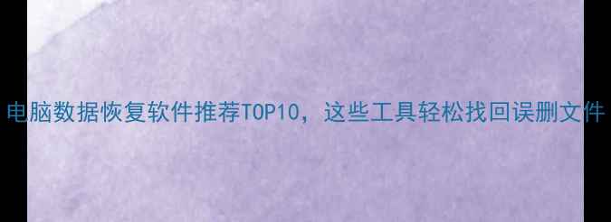 电脑数据恢复软件推荐TOP10这些工具轻松找回误删文件