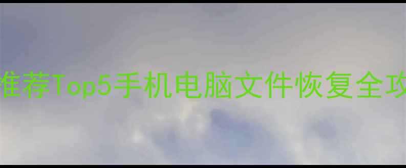 图片 电脑数据恢复软件推荐Top5手机电脑文件恢复全攻略（附免费工具）