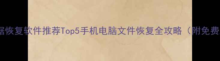 电脑数据恢复软件推荐Top5手机电脑文件恢复全攻略附免费工具