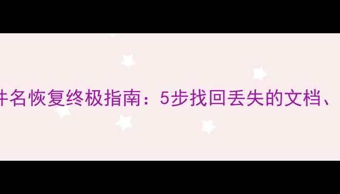 图片 电脑数据文件名恢复终极指南：5步找回丢失的文档、照片和视频1