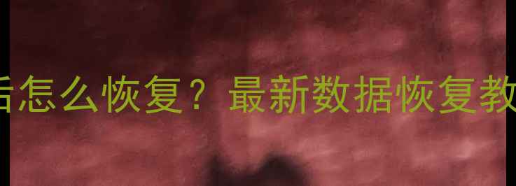 图片 电脑文件删除后怎么恢复？最新数据恢复教程与工具推荐2