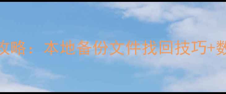 电脑文件恢复全攻略本地备份文件找回技巧数据恢复软件实测