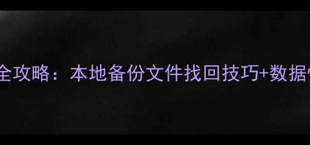图片 电脑文件恢复全攻略：本地备份文件找回技巧+数据恢复软件实测2