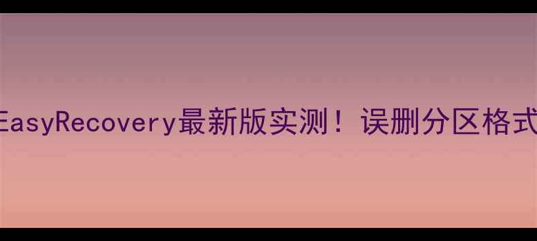 图片 电脑文件恢复神器EasyRecovery最新版实测！误删分区格式化都能救回数据✅