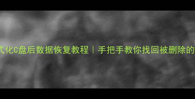 图片 电脑格式化C盘后数据恢复教程｜手把手教你找回被删除的文件！1