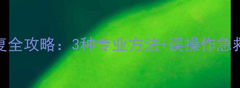图片 电脑格式化后数据恢复全攻略：3种专业方法+误操作急救指南（附详细步骤）