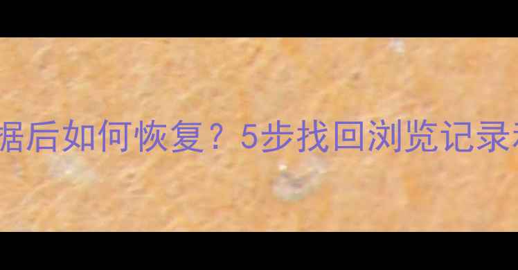 图片 电脑清除网络使用数据后如何恢复？5步找回浏览记录和缓存文件终极指南2