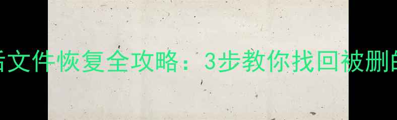 电脑病毒感染后文件恢复全攻略3步教你找回被删的U盘硬盘数据