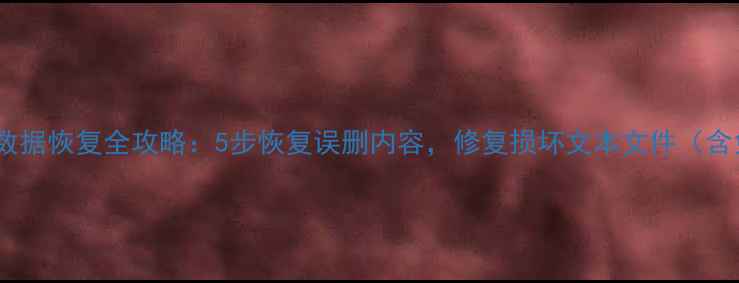 图片 电脑记事本文件数据恢复全攻略：5步恢复误删内容，修复损坏文本文件（含免费工具推荐）1