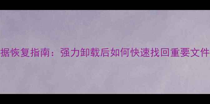 图片 电脑误删丢失数据恢复指南：强力卸载后如何快速找回重要文件（附详细教程）