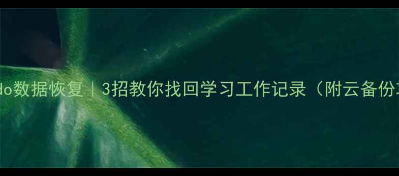 图片 番茄Todo数据恢复｜3招教你找回学习工作记录（附云备份攻略）2