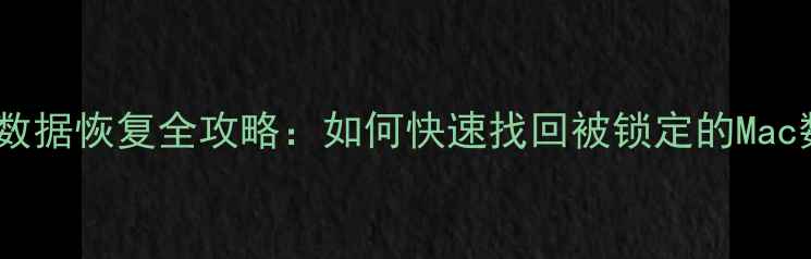 图片 白苹果数据恢复全攻略：如何快速找回被锁定的Mac数据？1