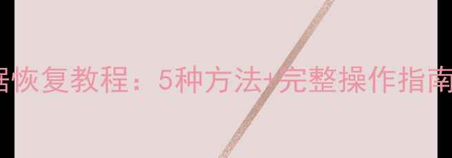 图片 监控录像数据恢复教程：5种方法+完整操作指南（附案例）2