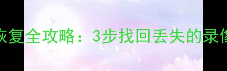 图片 监控摄像头历史数据恢复全攻略：3步找回丢失的录像文件（附详细教程）