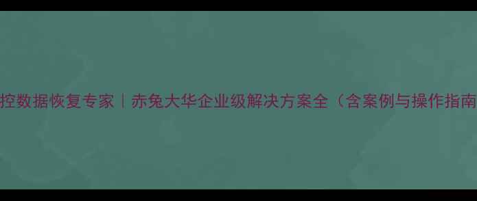 监控数据恢复专家赤兔大华企业级解决方案全含案例与操作指南