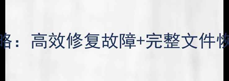 监控硬盘数据恢复全攻略高效修复故障完整文件恢复指南附操作步骤