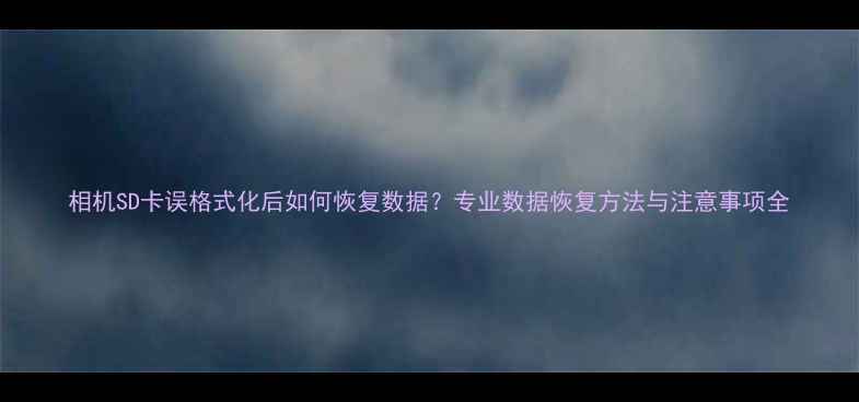 图片 相机SD卡误格式化后如何恢复数据？专业数据恢复方法与注意事项全