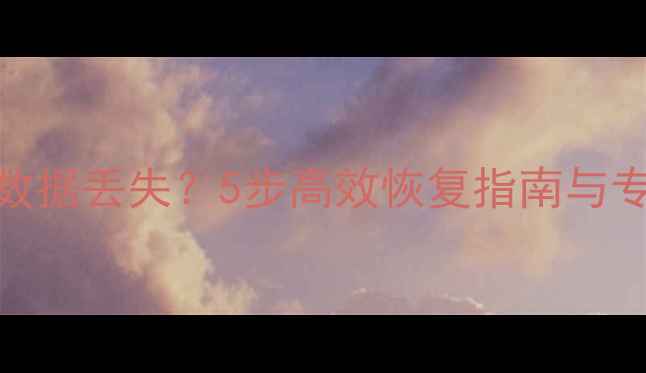 相机内存卡数据丢失5步高效恢复指南与专业工具推荐