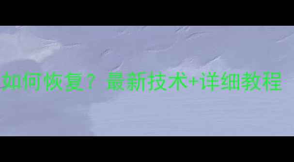 图片 相机数据删除后如何恢复？最新技术+详细教程（附免费工具）2