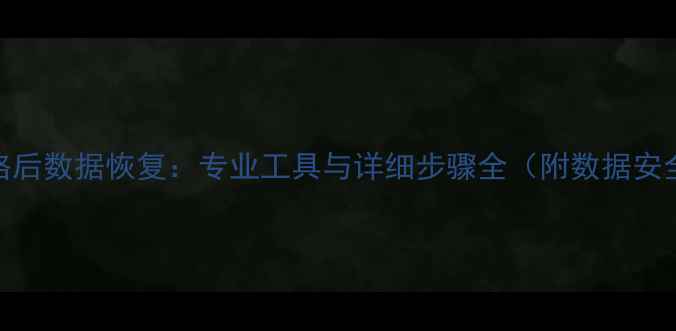 硬盘低格后数据恢复专业工具与详细步骤全附数据安全指南