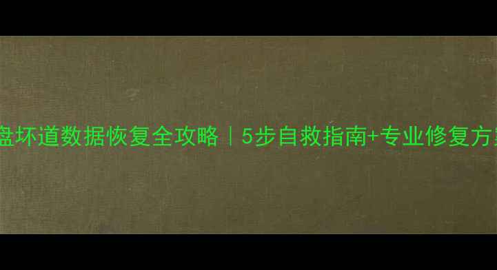 图片 硬盘坏道数据恢复全攻略｜5步自救指南+专业修复方案1