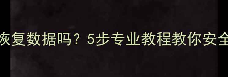 图片 硬盘损坏还能恢复数据吗？5步专业教程教你安全找回重要文件