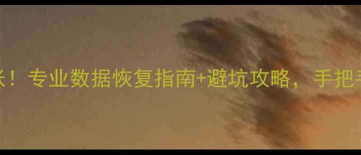 图片 硬盘数据丢失别慌张！专业数据恢复指南+避坑攻略，手把手教你找回珍贵回忆