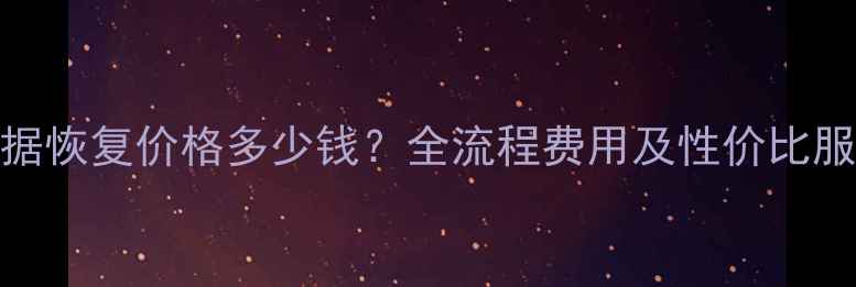 图片 硬盘数据恢复价格多少钱？全流程费用及性价比服务推荐