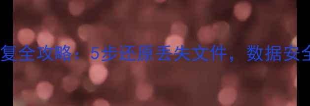 硬盘数据恢复全攻略5步还原丢失文件数据安全必看指南