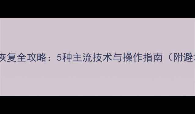 图片 硬盘数据恢复全攻略：5种主流技术与操作指南（附避坑指南）1