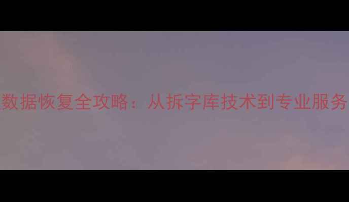 图片 硬盘数据恢复全攻略：从拆字库技术到专业服务流程