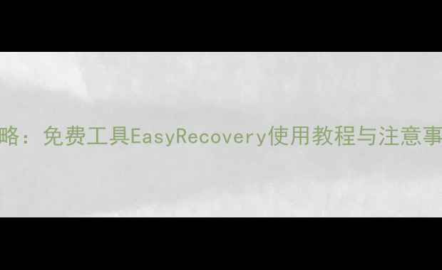 硬盘数据恢复全攻略免费工具EasyRecovery使用教程与注意事项附详细步骤