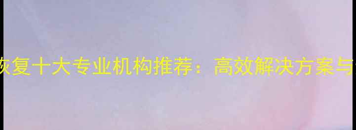 图片 硬盘数据恢复十大专业机构推荐：高效解决方案与避坑指南2