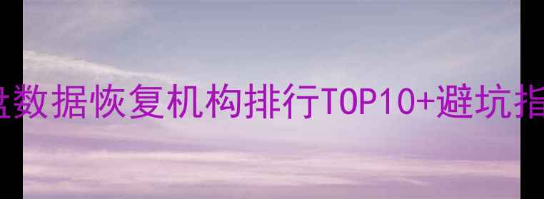 图片 硬盘数据恢复机构排行TOP10+避坑指南2