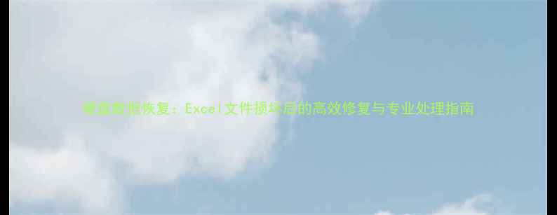 硬盘数据恢复Excel文件损坏后的高效修复与专业处理指南