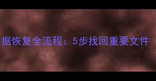 图片 硬盘格式化后数据恢复全流程：5步找回重要文件（附操作指南）2