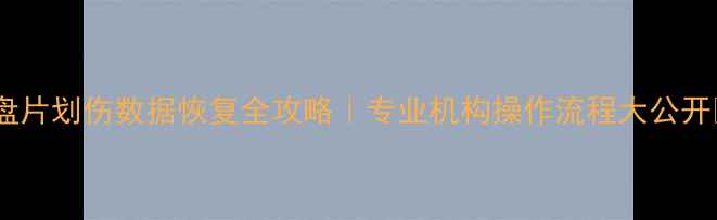 硬盘盘片划伤数据恢复全攻略专业机构操作流程大公开